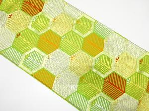 アンティーク　亀甲に若松模様織り出し袋帯（着用可）